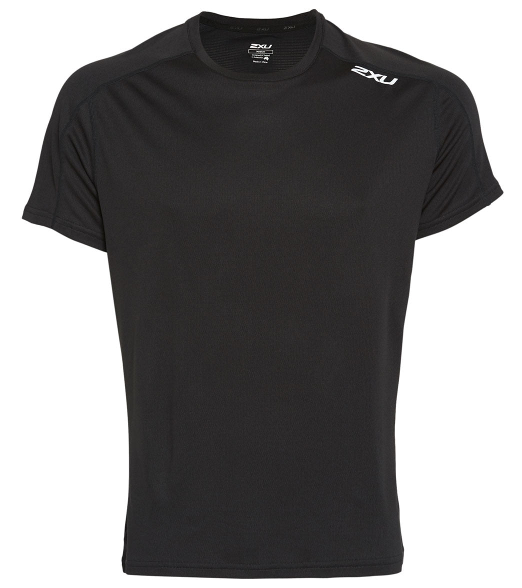 2Xu Men's Xvent G2 Short Sleeve Tee Shirt - Black/Silver Reflective Medium Polyester - Swimoutlet.com