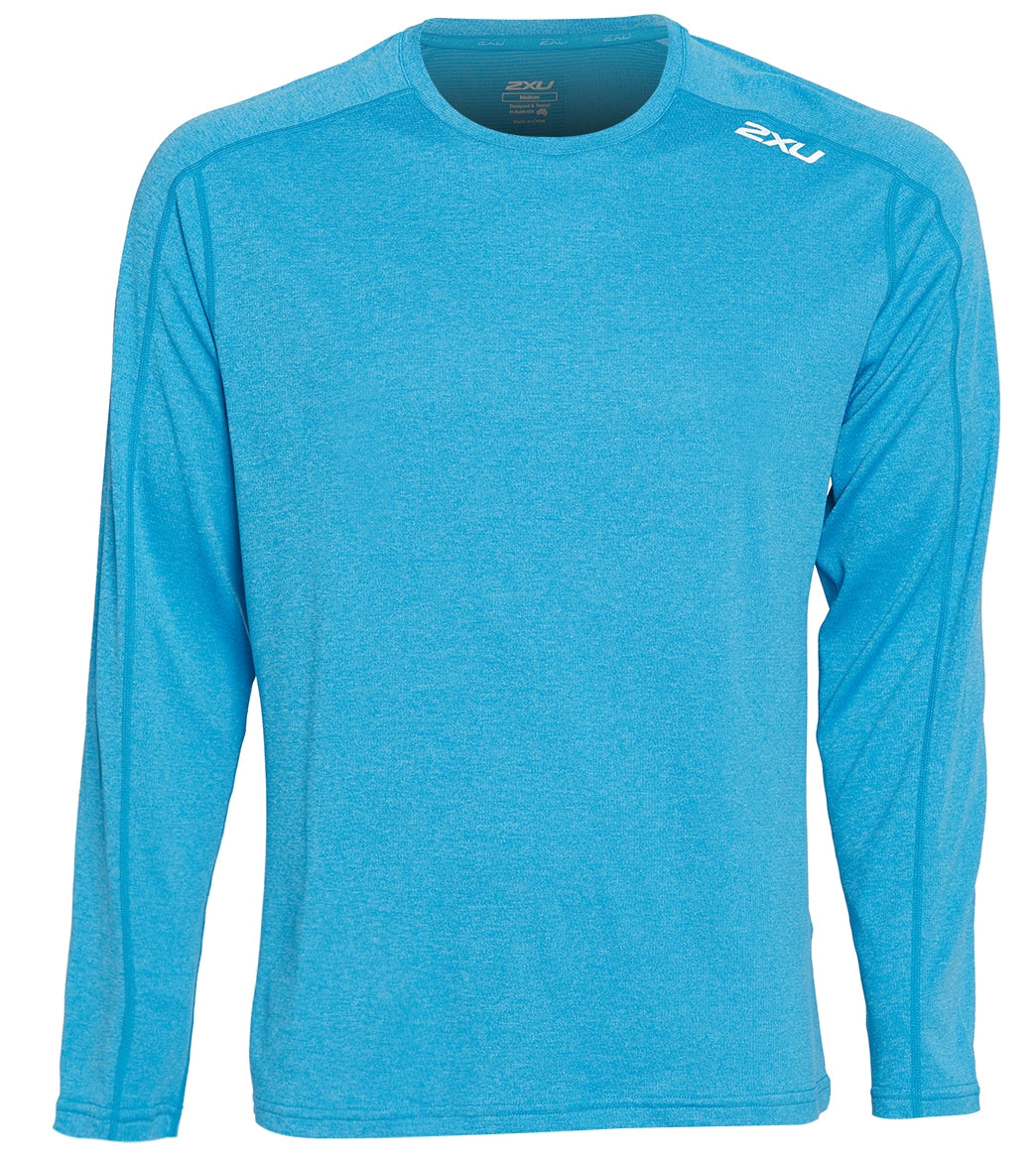 2Xu Men's Xvent G2 Long Sleeve Top - True Blue/Silver Reflective Small Polyester - Swimoutlet.com