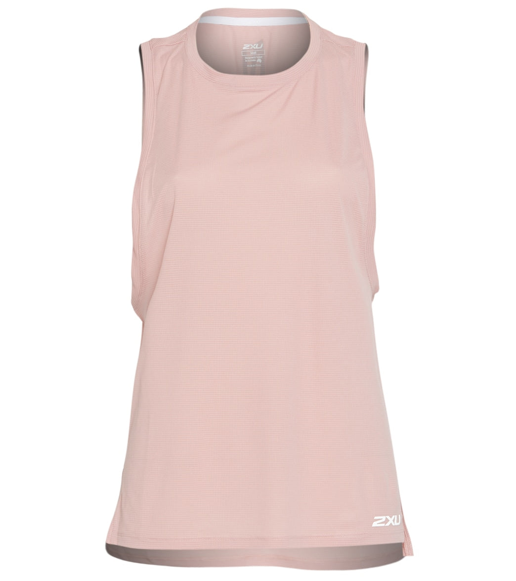 2Xu Women's Xvent G2 Mesh Tank - Zephyr/White Reflective Large Polyester - Swimoutlet.com