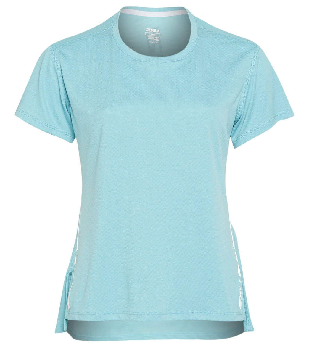 2Xu Women's Xvent G2 Short Sleeve Top - Bluejay/White Reflective Large Polyester - Swimoutlet.com