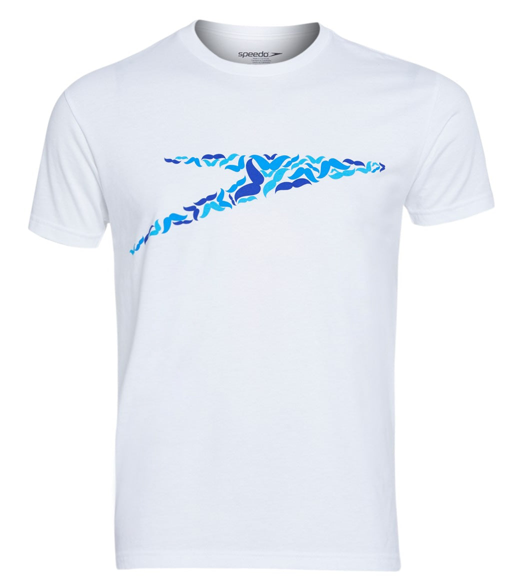 Speedo Men's Graphic Tee Shirt - Blue Medium Size Medium Cotton - Swimoutlet.com