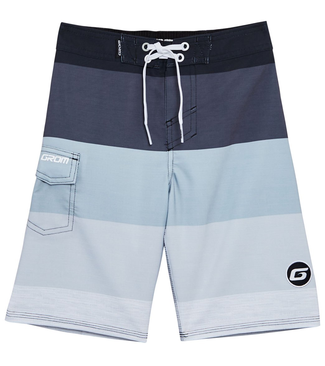 Grom Boys' Scrimmage Boardshorts Big Kid - Charcoal Medium 8 Polyester/Spandex - Swimoutlet.com