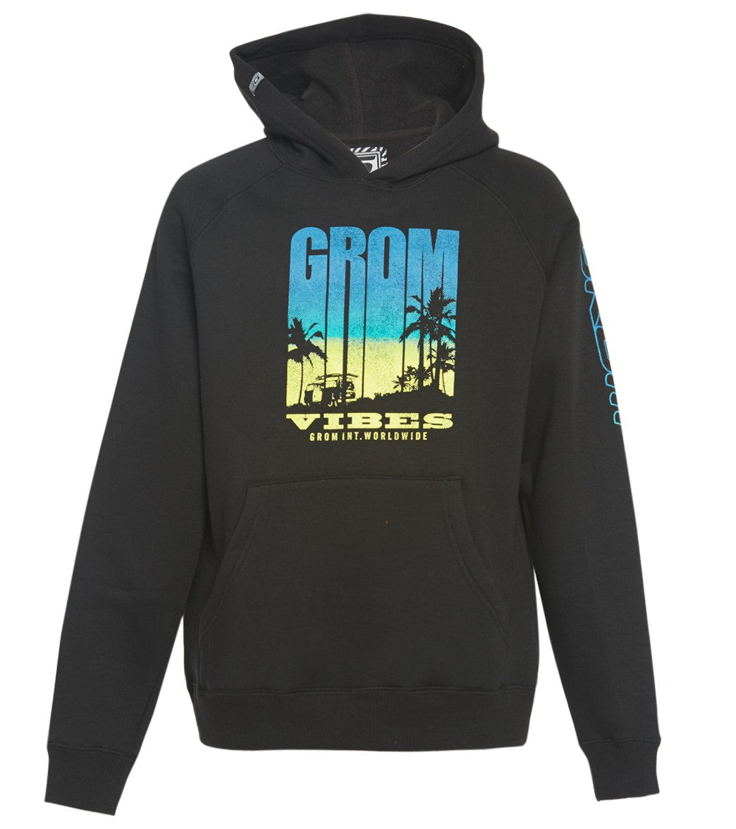 Grom Boys' Vibes Pullover Hoodie Big Kid - Black Small 6/7 Cotton/Polyester - Swimoutlet.com