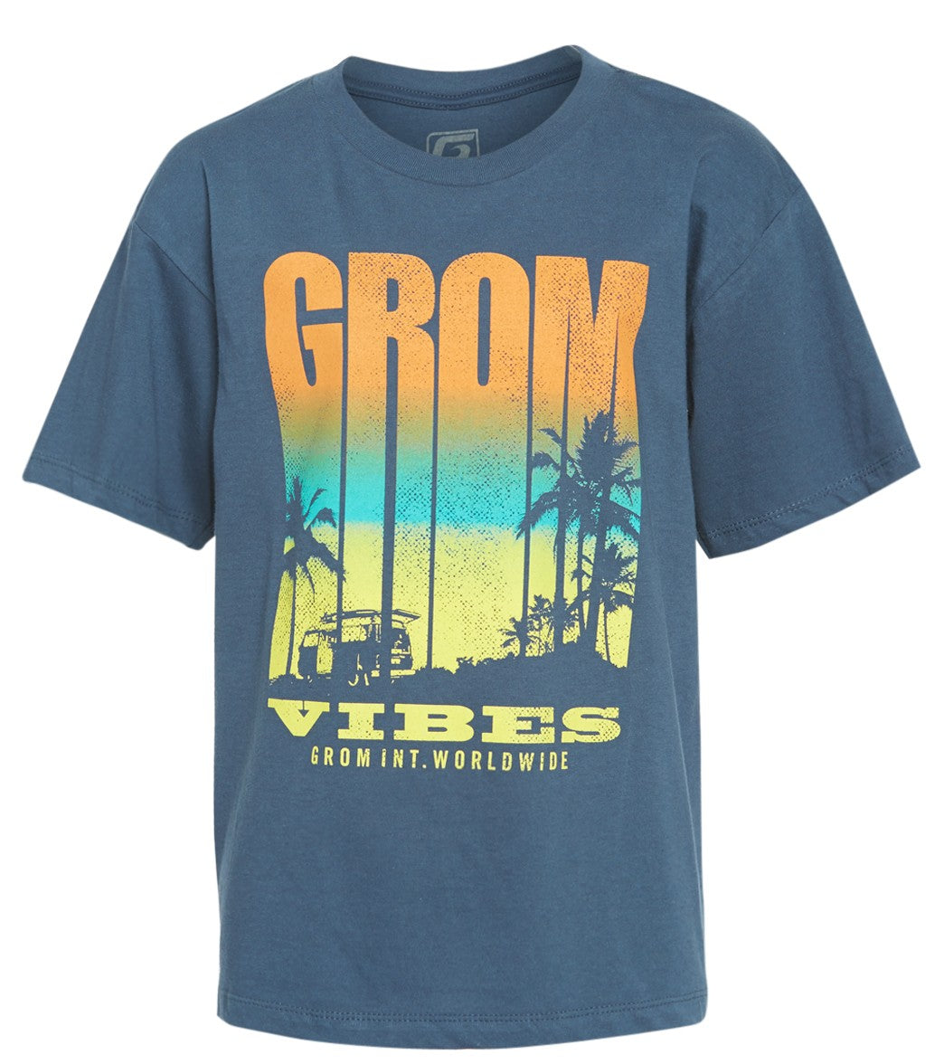 Grom Boys' Vibes Tee Shirt Big Kid - Light Navy Small Cotton - Swimoutlet.com