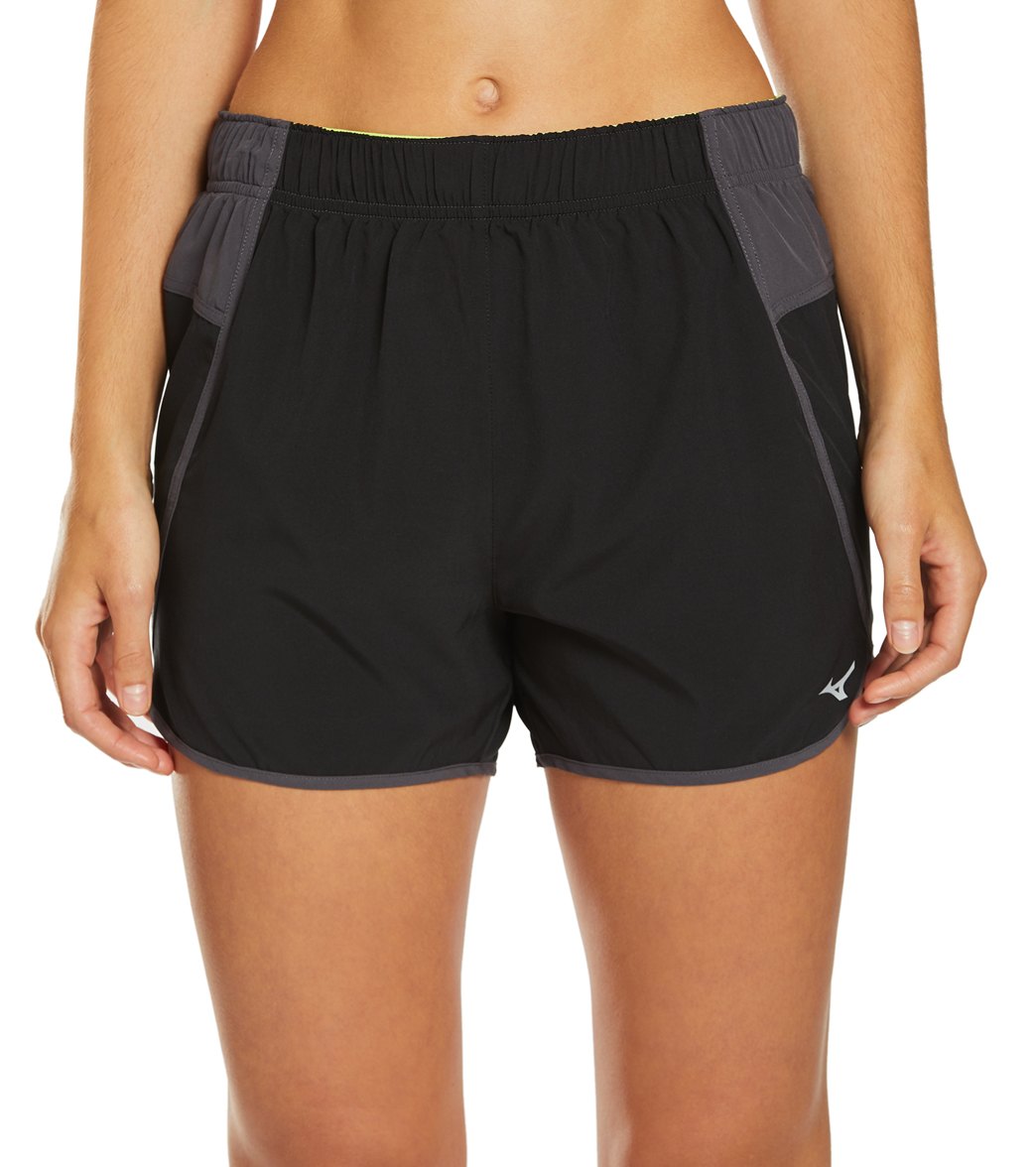 Mizuno Women's Atlanta Cover Up Volleyball Shorts - Black/Charcoal Large Polyester/Elastane - Swimoutlet.com