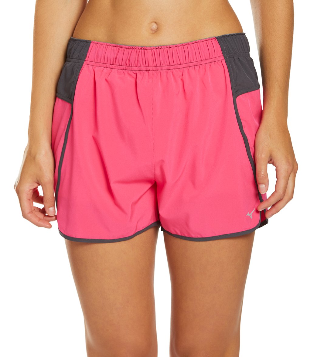 Mizuno Women's Atlanta Cover Up Volleyball Shorts - Shocking Pink/Charcoal Medium Polyester/Elastane - Swimoutlet.com