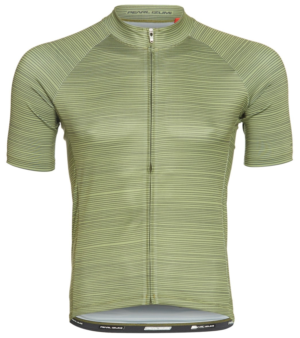 Pearl Izumi Men's Elite Pursuit Graphic Jersey - Willow/Forest Stripe Medium Size Medium Polyester - Swimoutlet.com