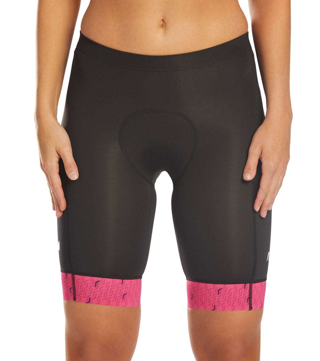 Zone3 Women's Performance Culture Cycling Shorts - Black/Coral Large Size Large Elastane/Polyamide - Swimoutlet.com