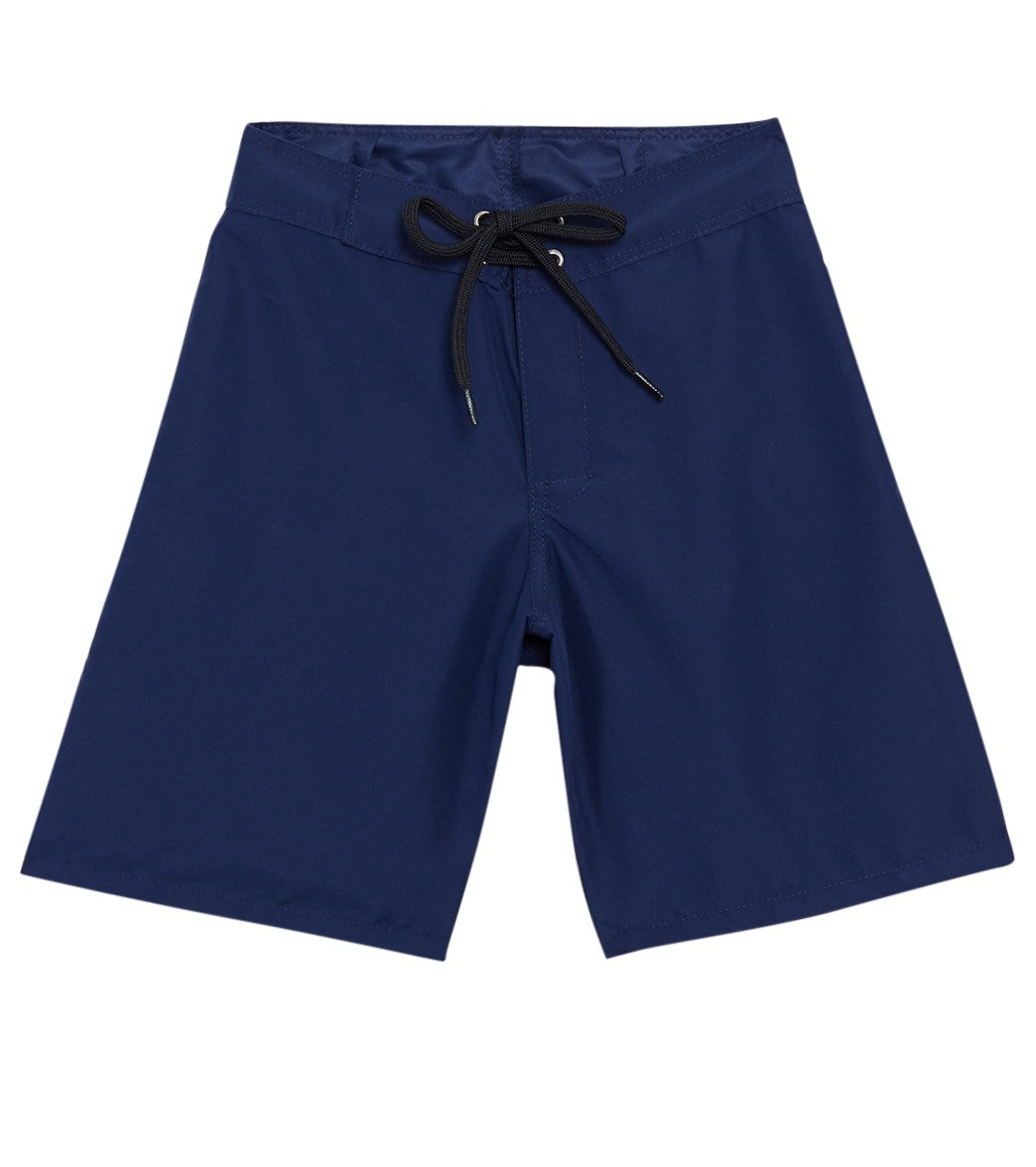 Tidepools Boys' Solid Surf Trunks Big Kid - Navy 7 Polyester - Swimoutlet.com