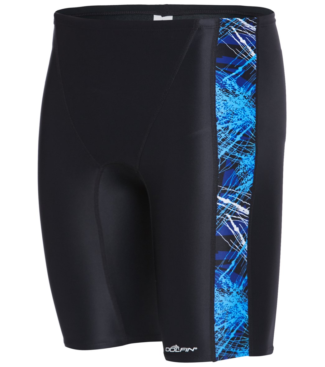Dolfin Xtrasleek Eco Men's Destroyer Spliced Jammer Swimsuit - Blue 24 Nylon/Xtra/Life/Lycra® - Swimoutlet.com