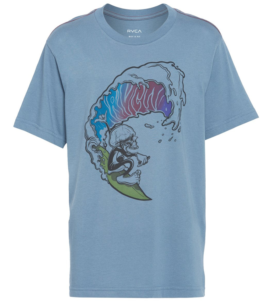 Rvca Boys' Tube Screamer Short Sleeve Tee Shirt Big Kid - China Blue Xl Cotton - Swimoutlet.com