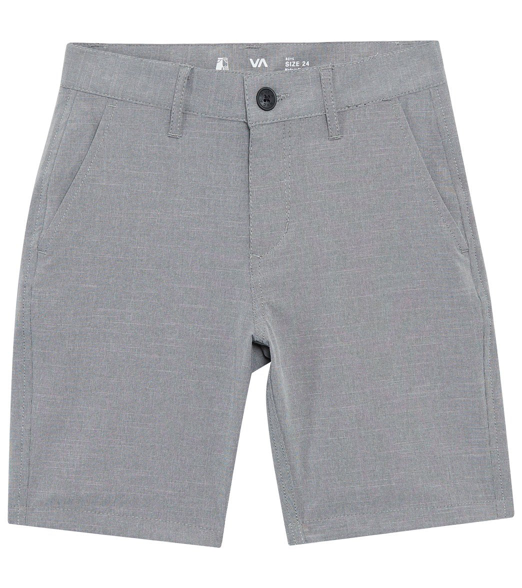 Rvca Boys' Balance Hybrid Short Big Kid - Black 23 Cotton/Elastane/Polyester - Swimoutlet.com