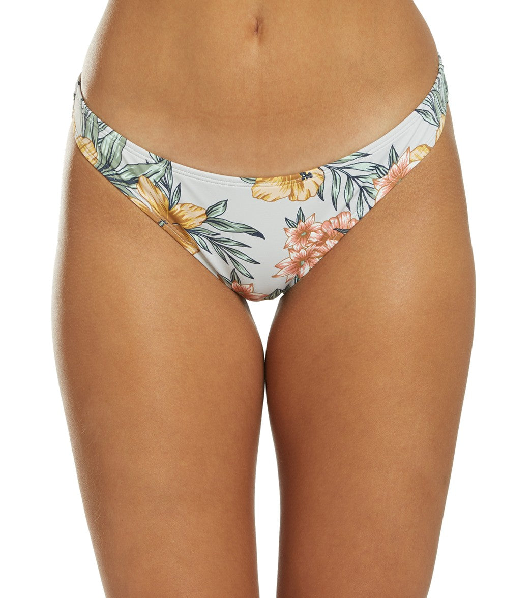 Roxy Beach Classics Printed Moderate Bikini Bottom - Gray Violet Seaside Large - Swimoutlet.com