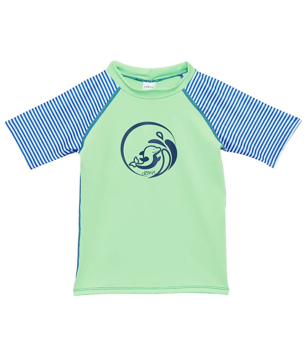 Dolfin Color Block Rash Guard - Lime/Blue 4 - Swimoutlet.com