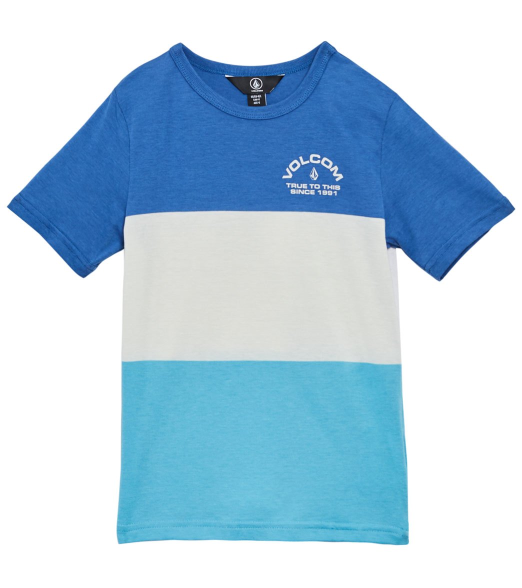 Volcom Boys' Boulder Short Sleeve Tee Shirt Toddler - Coastal Blue 5 Cotton - Swimoutlet.com