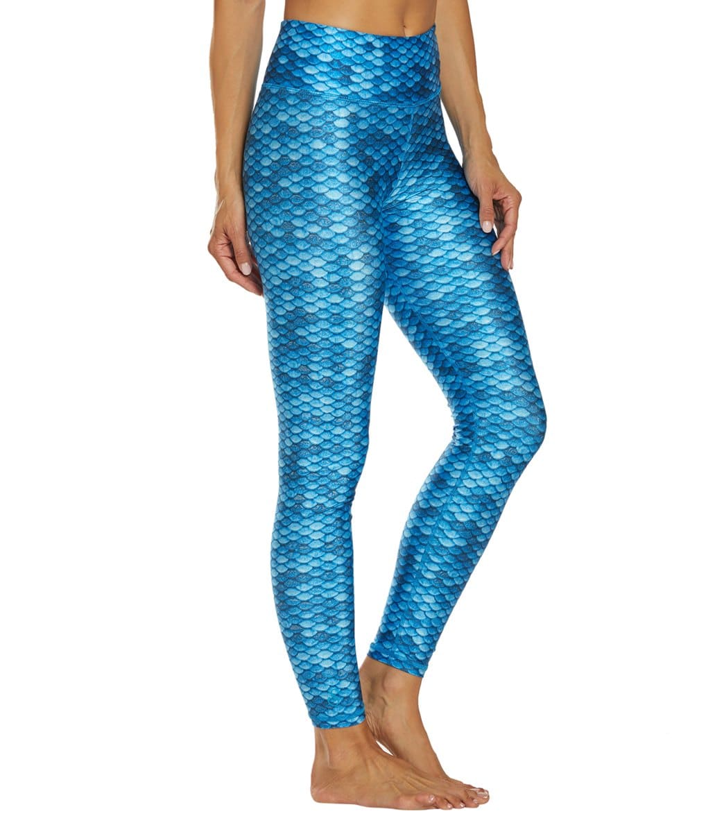 Slipins Aqua Mermaid Sea Swim Tights - Blue Large Polyester/Spandex - Swimoutlet.com