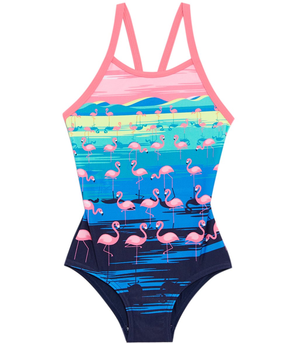 Funkita Toddler Girls' Flamingo Flood Printed One Piece Swimsuit - 2T Polyester - Swimoutlet.com