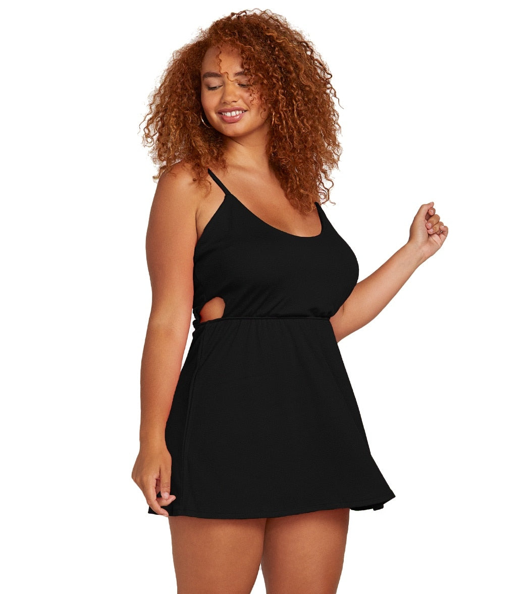 Volcom Plus Size Le Fresh Dress - Black 18W - Swimoutlet.com