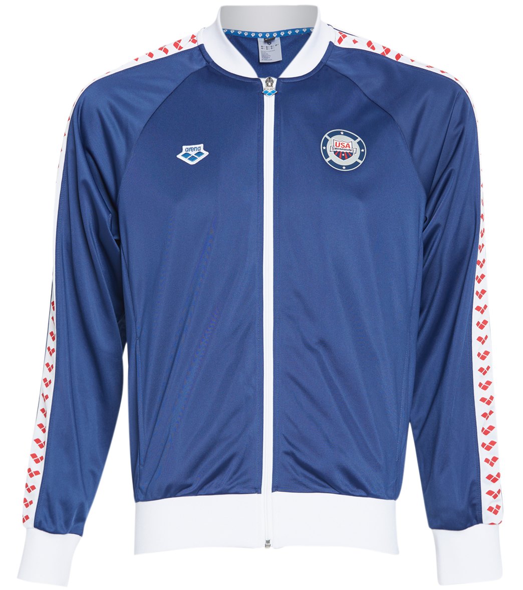 Arena Men's National Team Relax Iv Jacket - Navy/White/Red Large Size Large Polyester - Swimoutlet.com