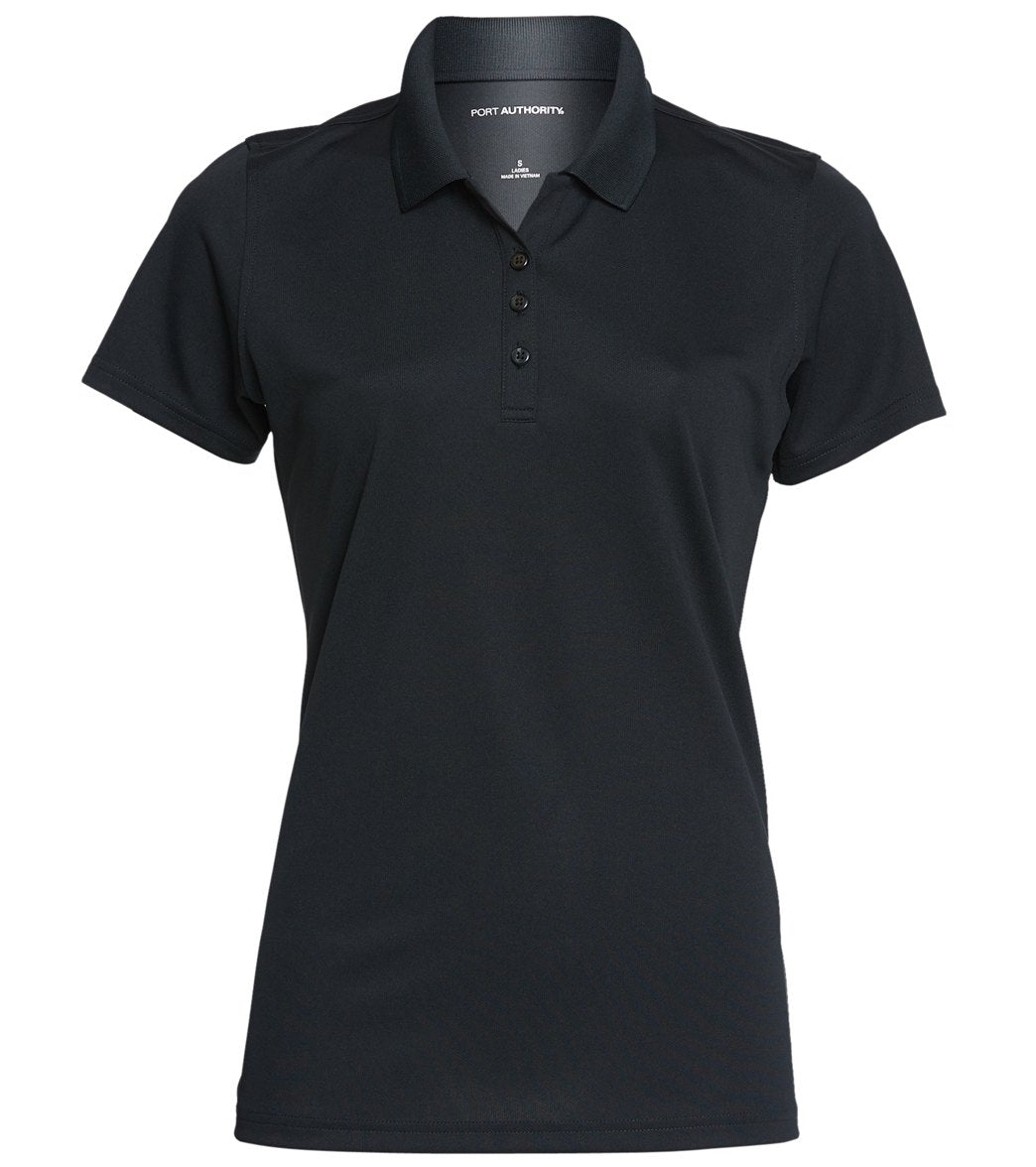 Women's Dry Zone Uv Micro-Mesh Polo Shirt - Black 2Xl Polyester - Swimoutlet.com