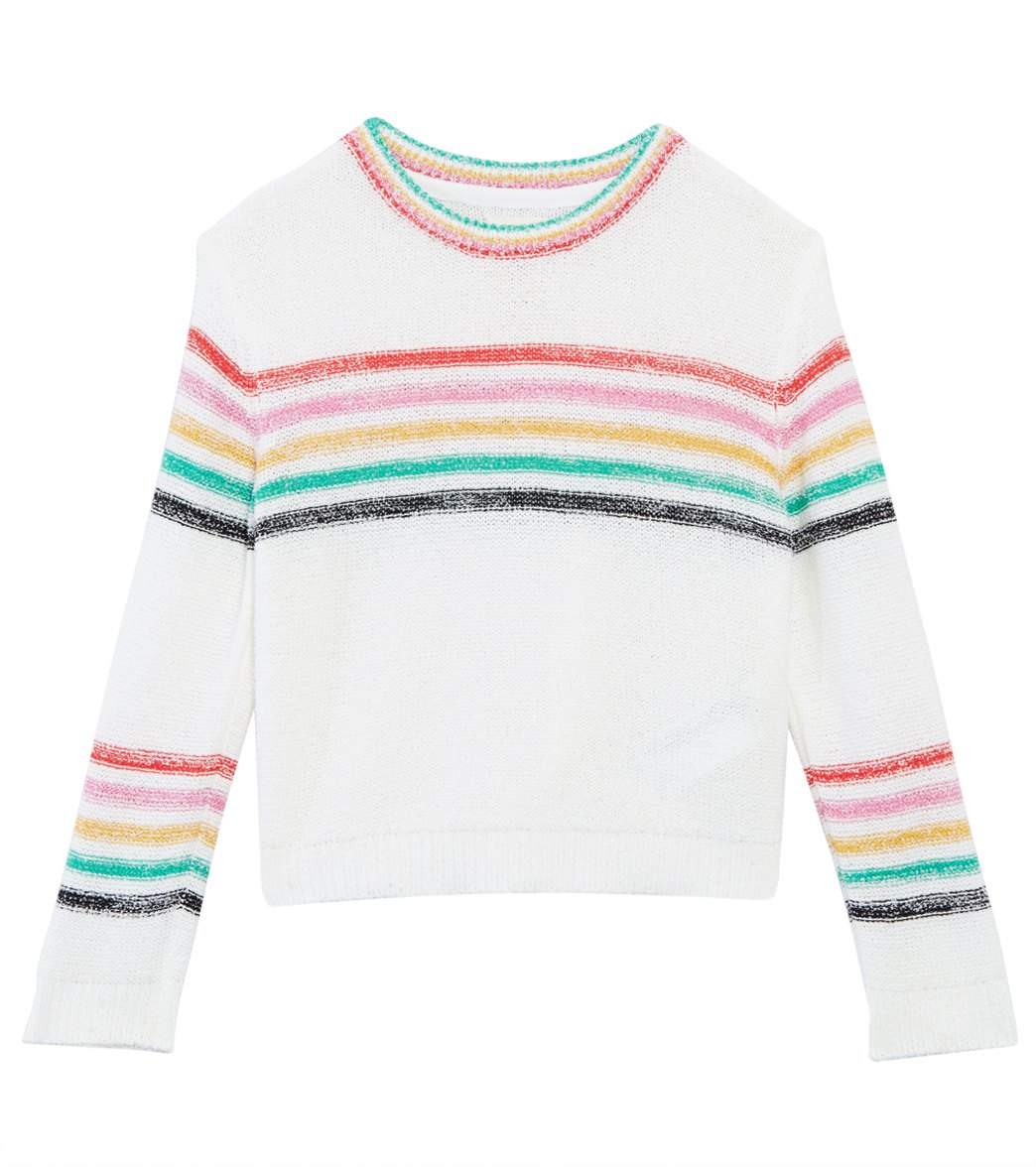 Billabong Girls' Sun Rays Pullover Sweater Big Kid Shirt - Cool Wip X-Small 5/6 Cotton - Swimoutlet.com