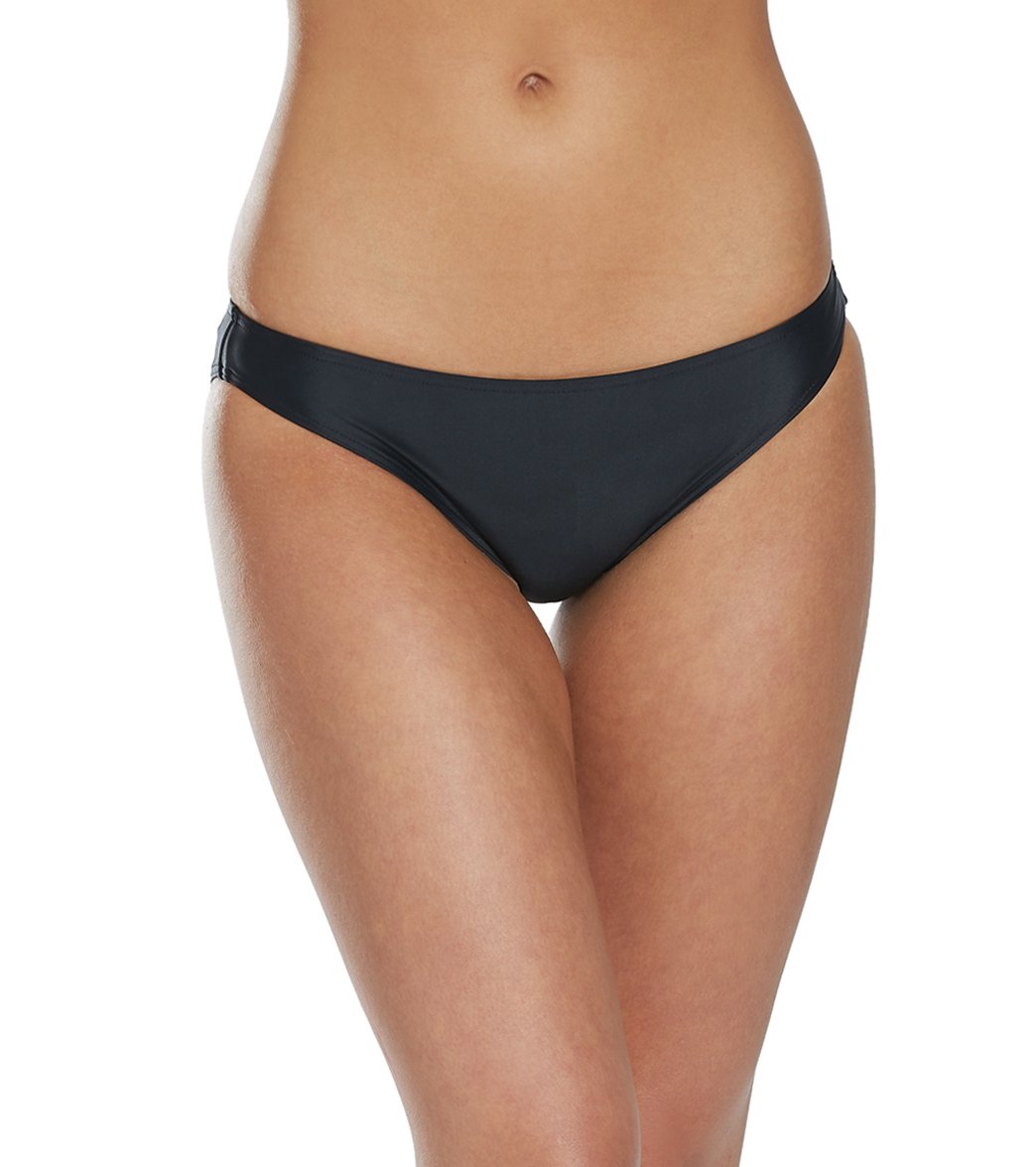 Sisstrevolution Adia Everyday Full Coverage Bikini Bottom - Solid Black Small - Swimoutlet.com