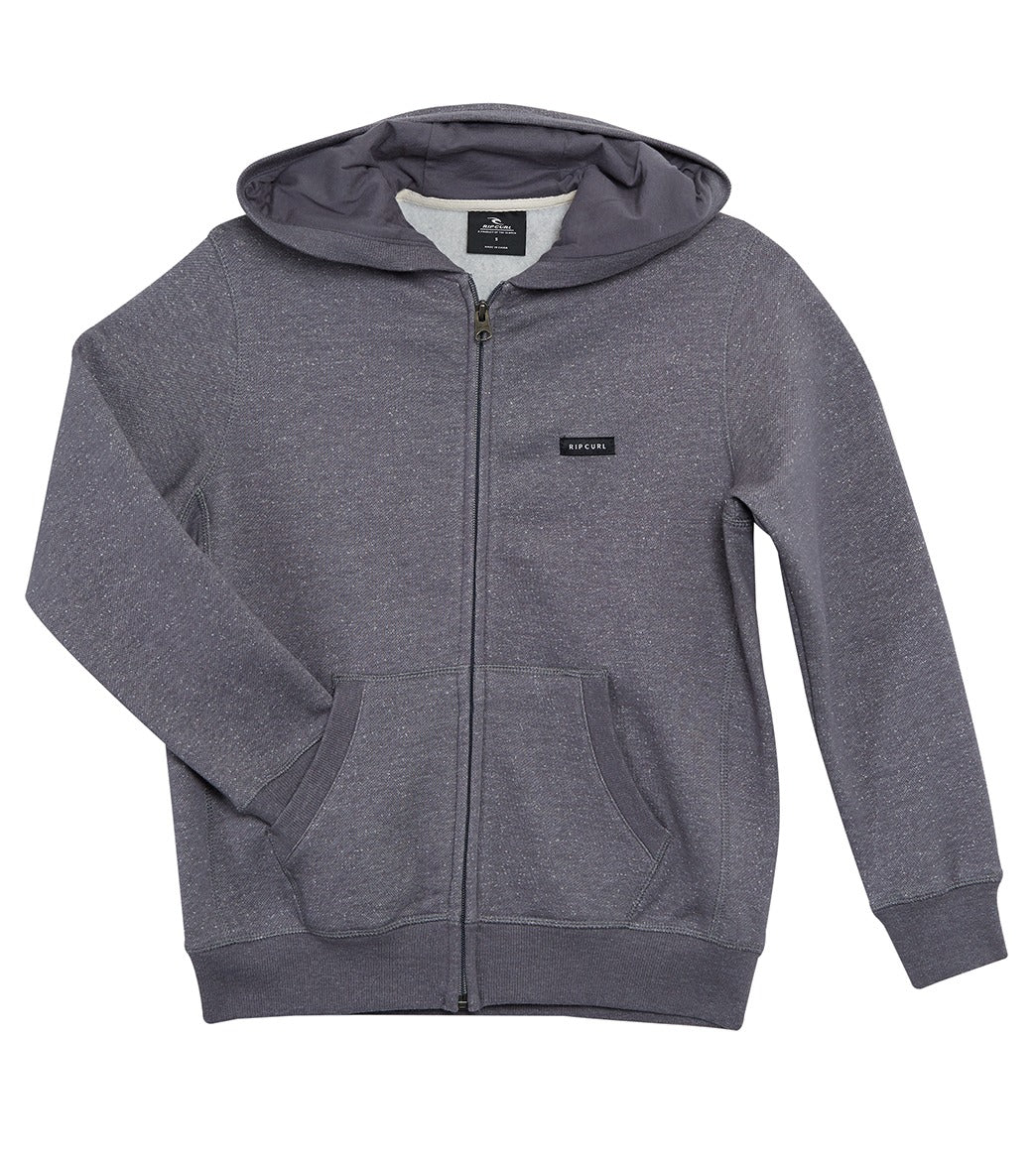 Rip Curl Boys' Core Z/T Hood Sweatshirt Big Kid - Grey Marble Medium Cotton/Polyester - Swimoutlet.com