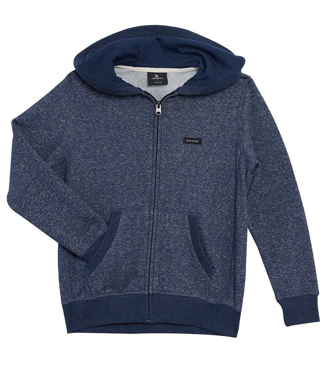 Rip Curl boys' core z/t hood sweatshirt big kid - navy marble medium cotton/polyester - swimoutlet.com