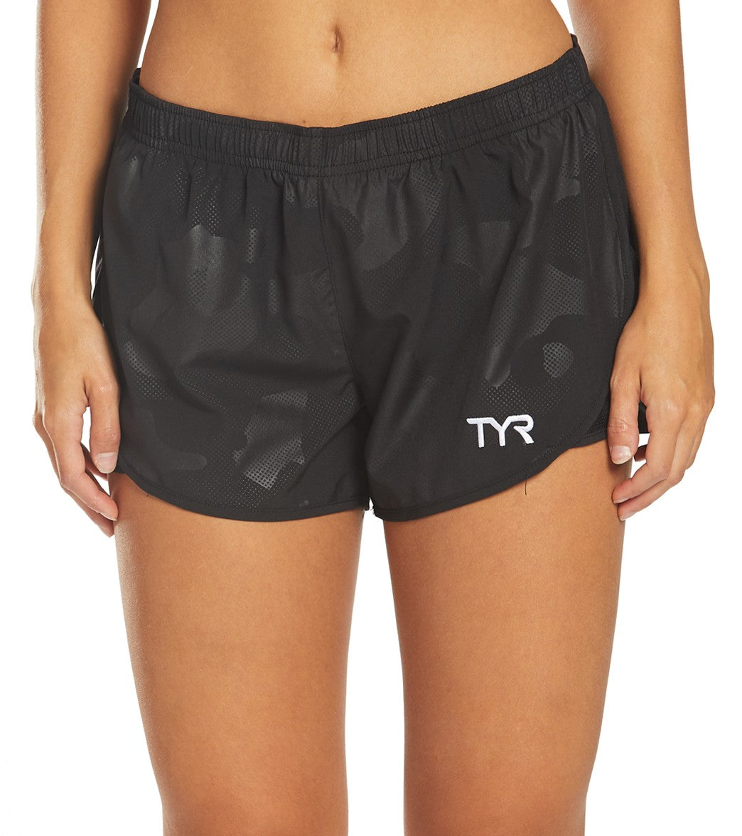 TYR Women's Team Short - Black Large Size Large Polyester/Spandex - Swimoutlet.com