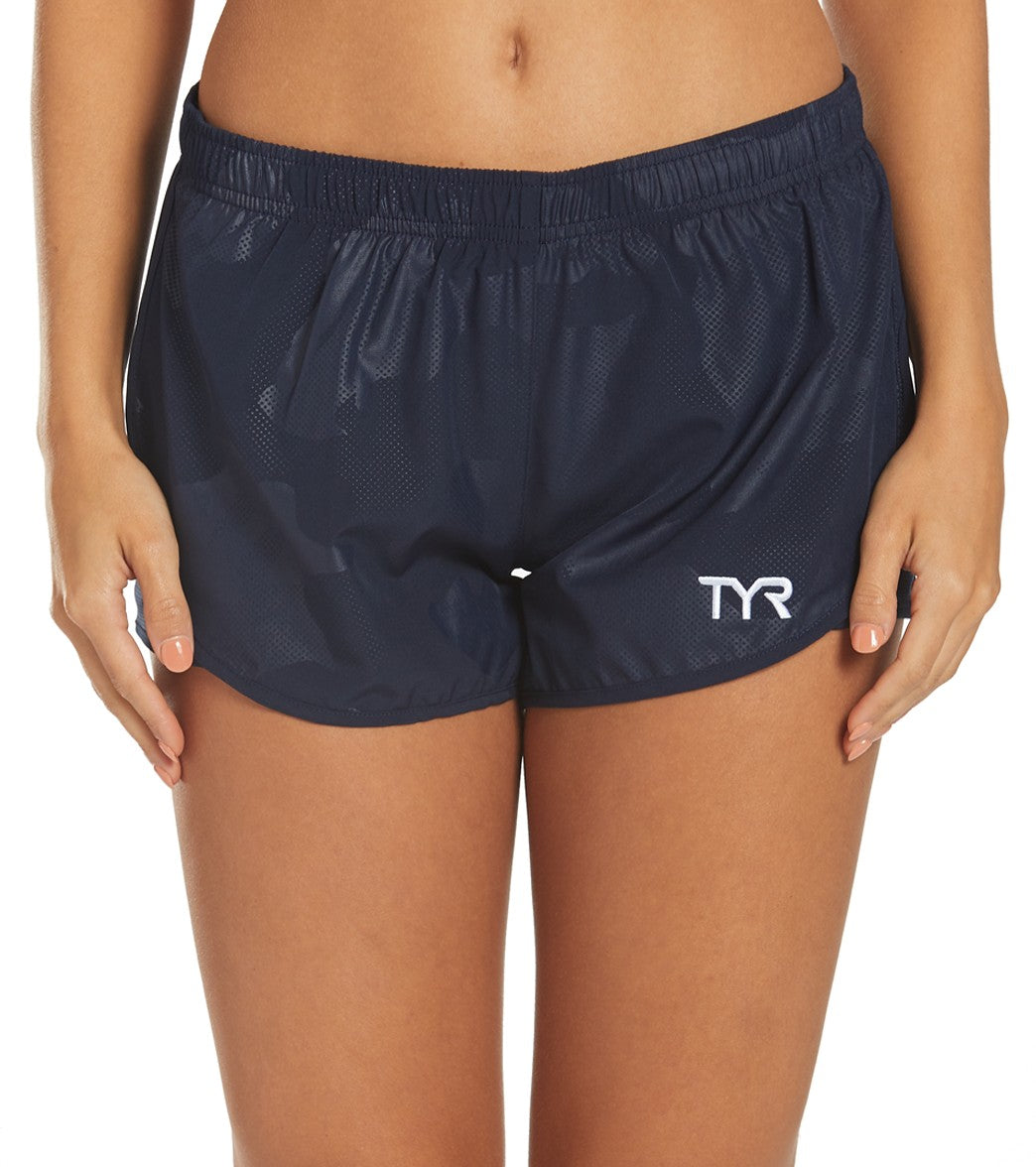 TYR Women's Team Short - Navy Medium Size Medium Polyester/Spandex - Swimoutlet.com