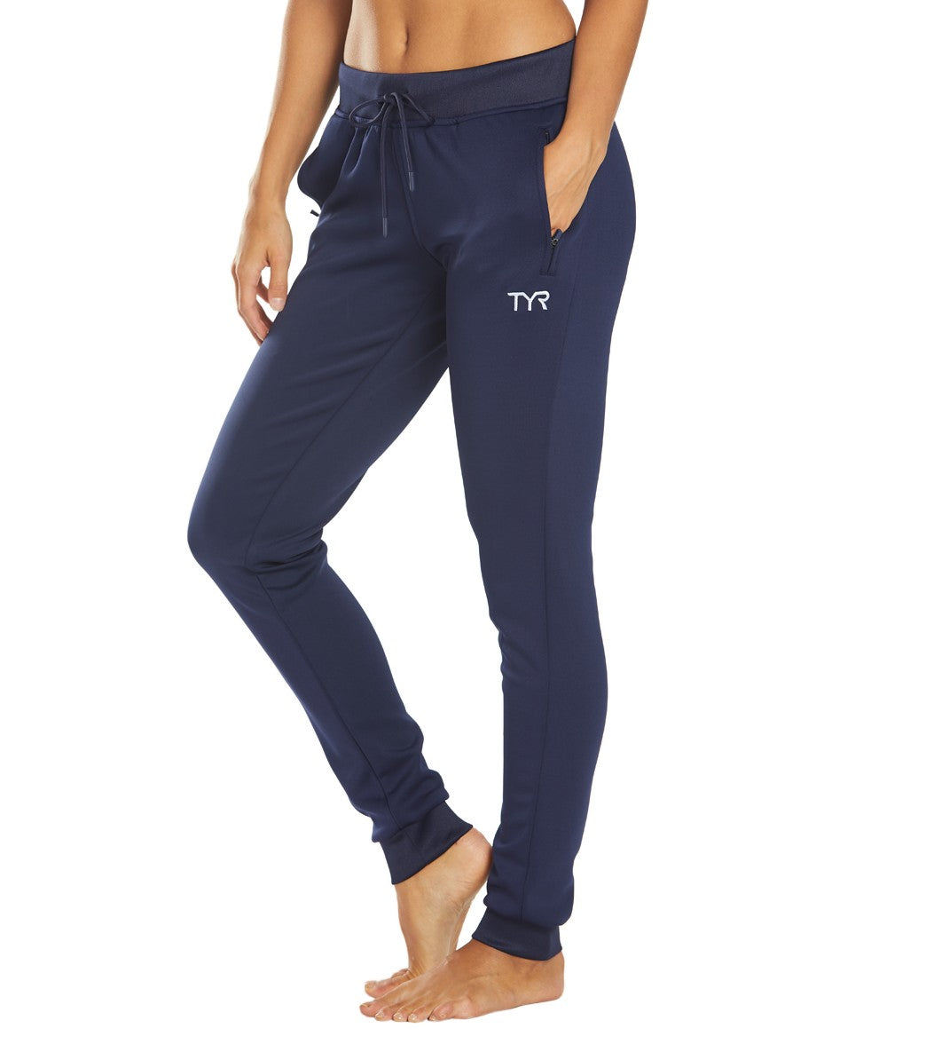 TYR Women's Team Jogger Pants - Navy Small Size Small Polyester - Swimoutlet.com