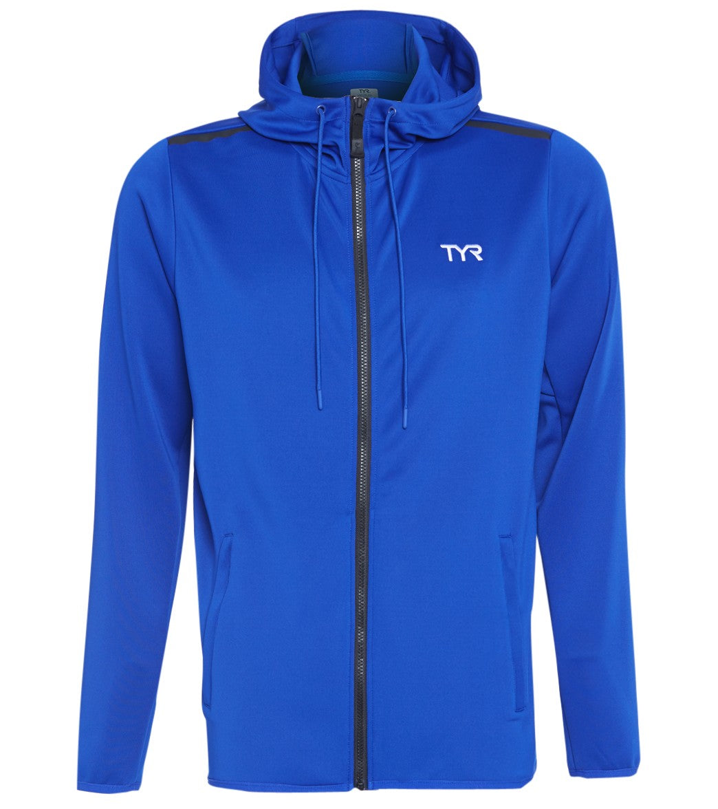 TYR Men's Team Full Zip Hoodie - Royal Large Size Large Polyester - Swimoutlet.com
