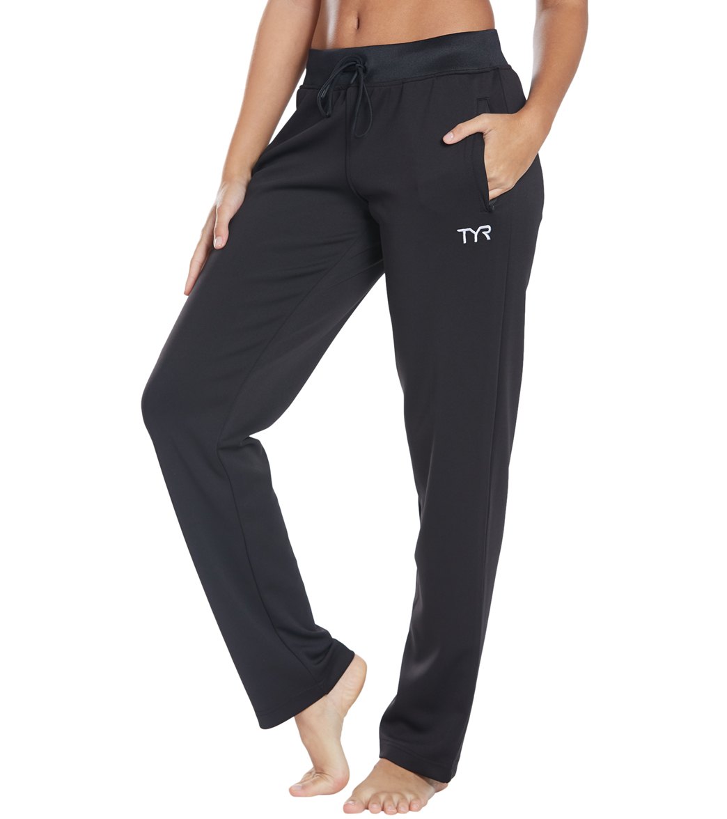 TYR Women's Team Classic Pants - Black Large Size Large Polyester - Swimoutlet.com