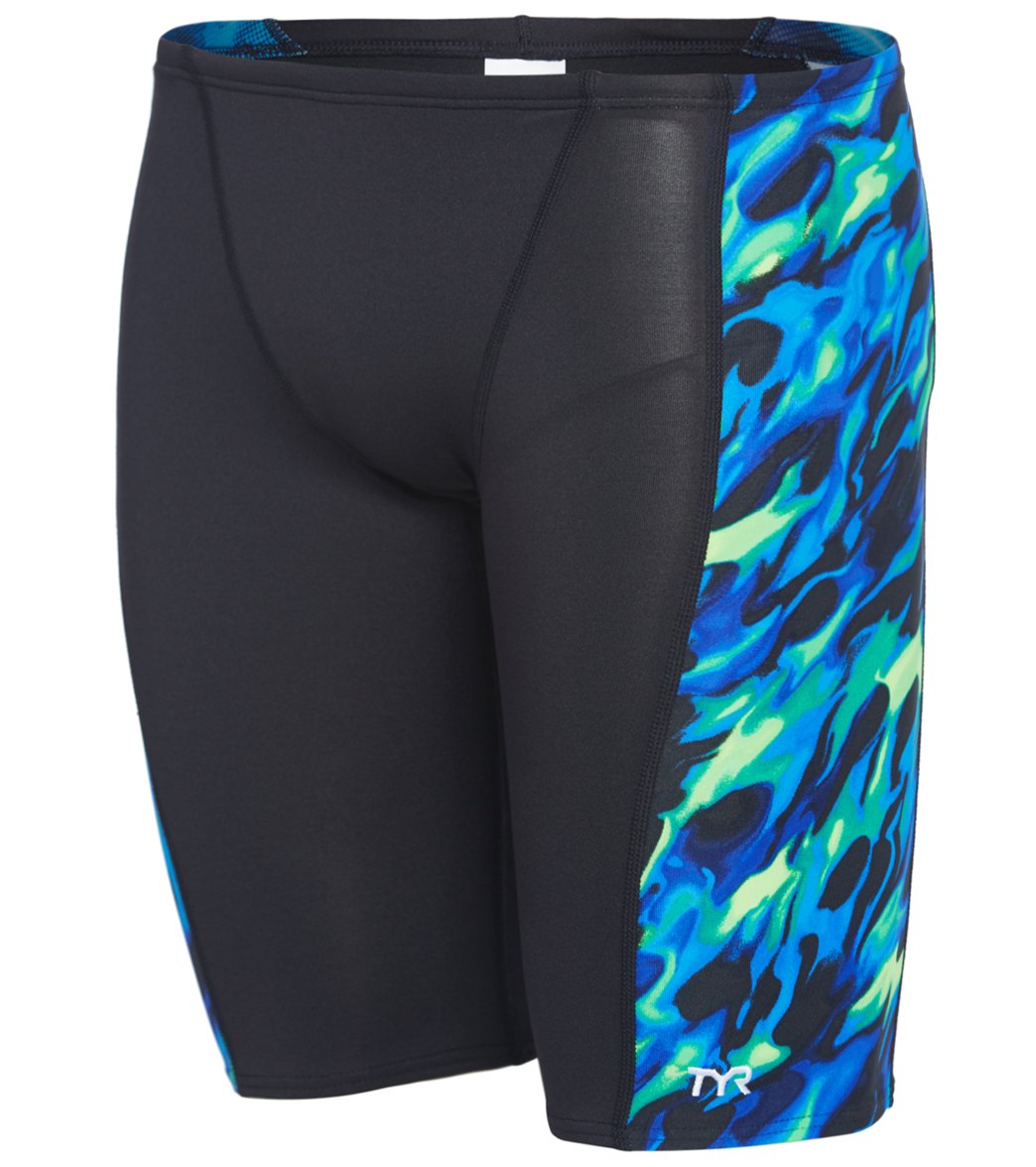 TYR Men's Draco Jammer Swimsuit - Blue/Green 30 - Swimoutlet.com