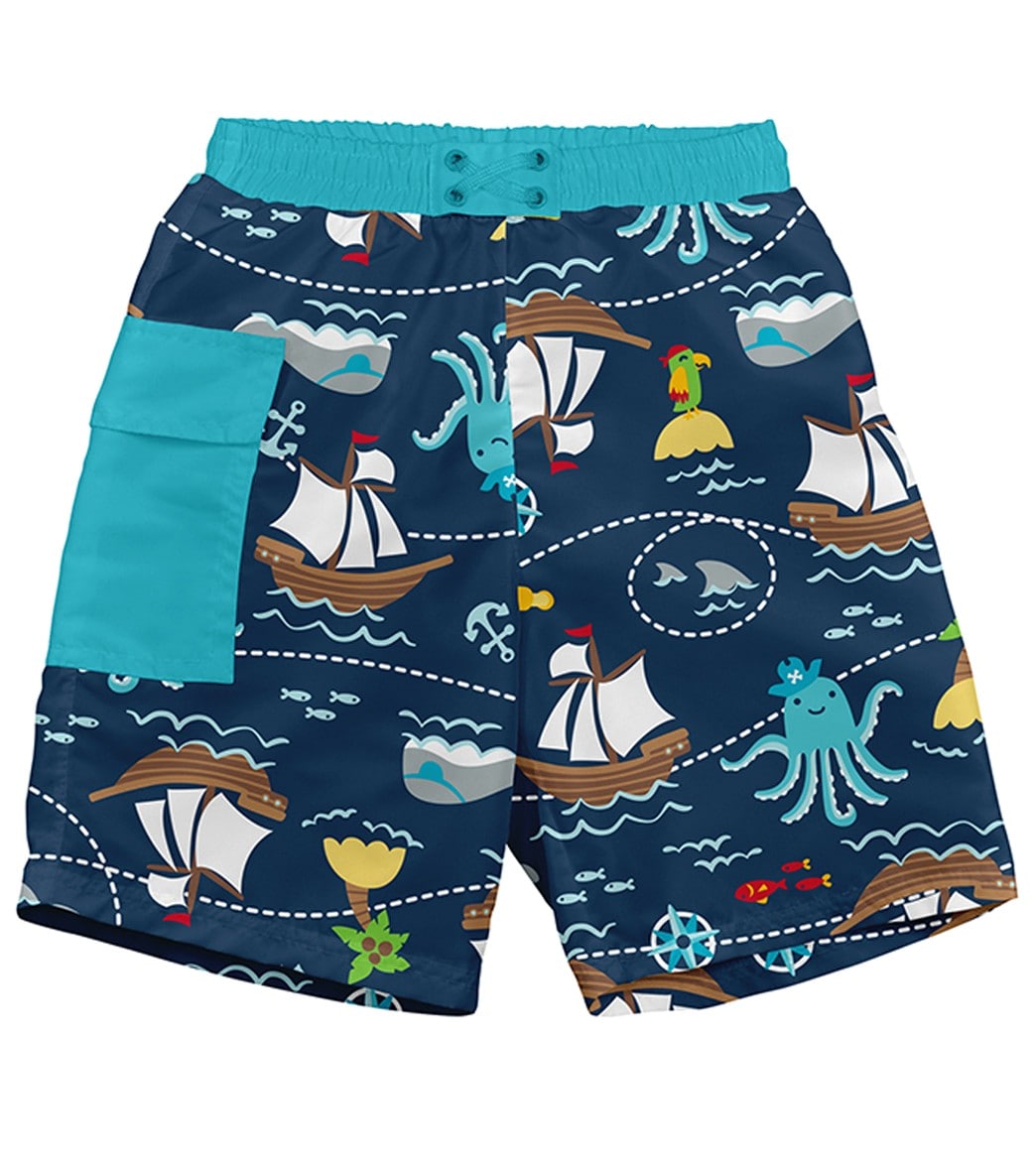 I Play. By Green Sprouts Boys' Octopus Swim Trunks W/Built-In Diaper Baby - Navy 12 Months - Swimoutlet.com