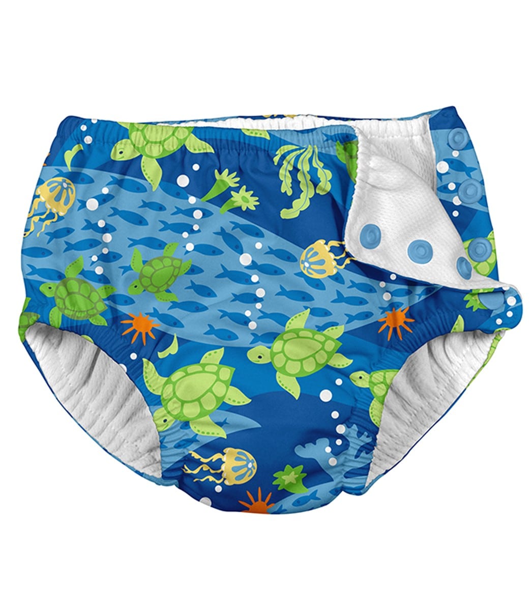 I Play. By Green Sprouts Boys' Turtle Journey Swim Diaper Baby - Royal Blue 12 Months - Swimoutlet.com