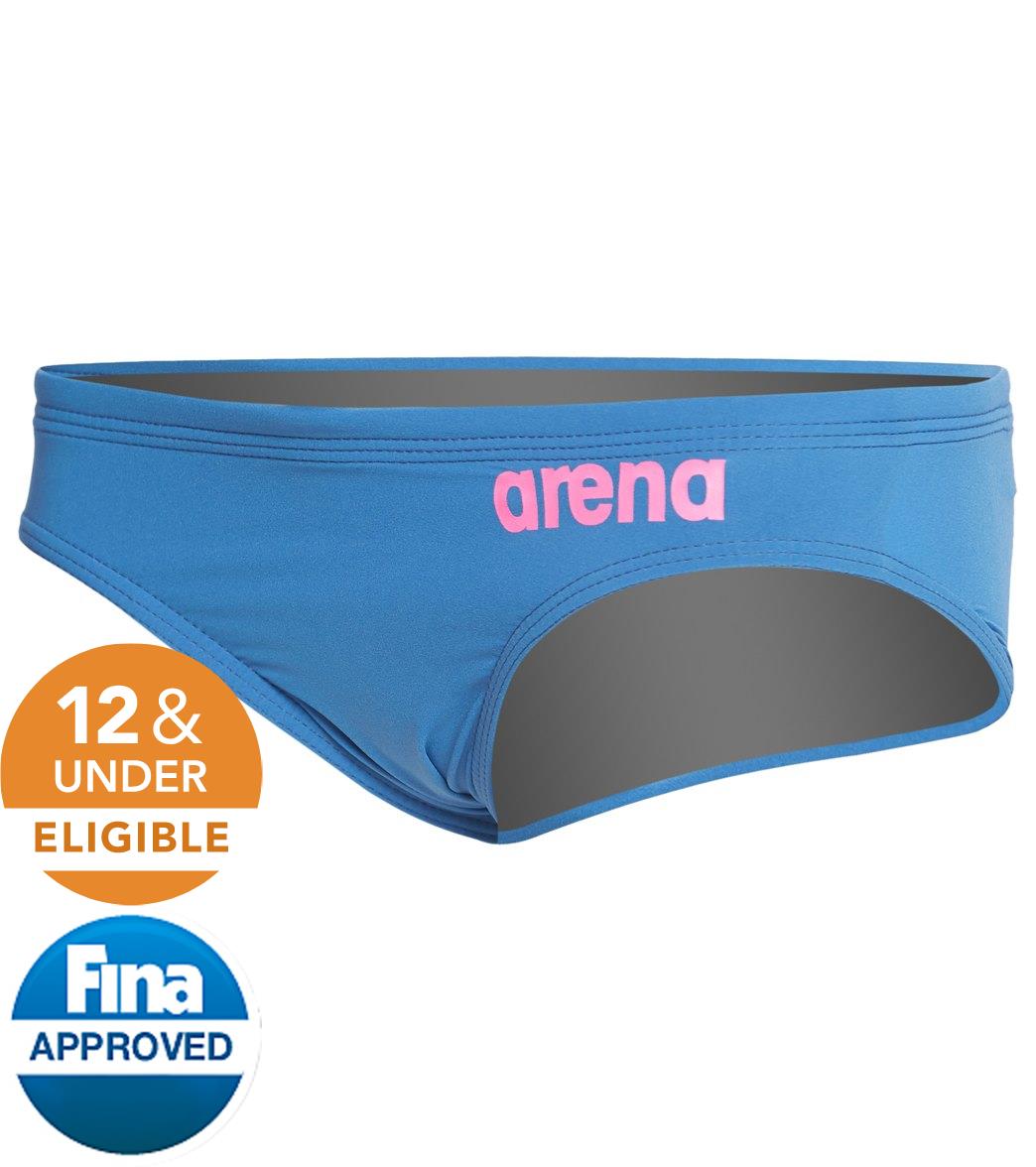 Arena Boys' Powerskin R-Evo Tech Suit Brief Swimsuit - Blue/Powder Pink 22 Elastane/Polyamide - Swimoutlet.com