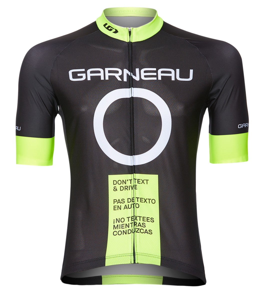 Louis Garneau Men's Don't Text And Drive Cycling Jersey - Black/Yellow Medium - Swimoutlet.com