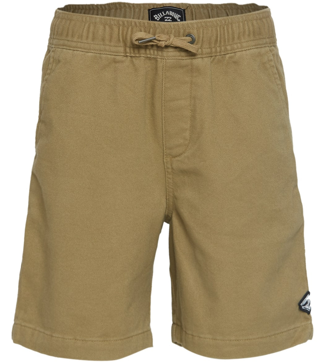 Billabong Boys' Larry Layback Twill Short - Gravel 3T Cotton - Swimoutlet.com