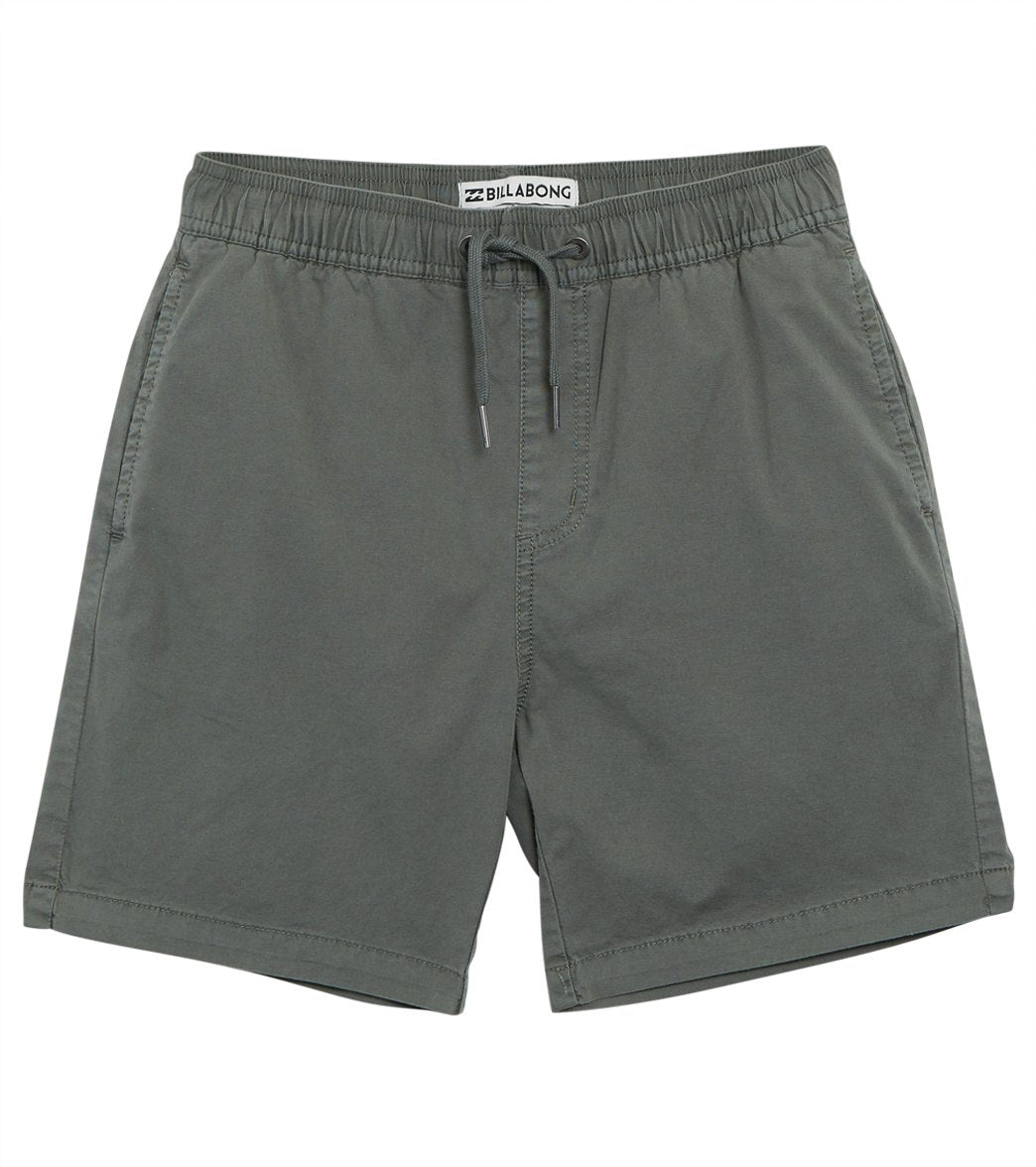 Billabong Boys' Larry Layback Twill Short Big Kid - Sage Small Cotton - Swimoutlet.com