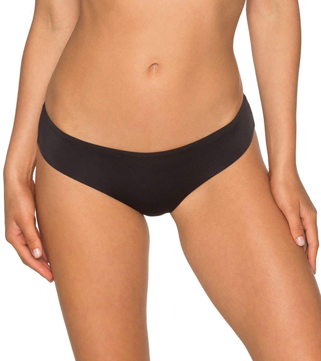 Aerin Rose Solid Zuel Bikini Bottom - Obsidian Xl - Swimoutlet.com