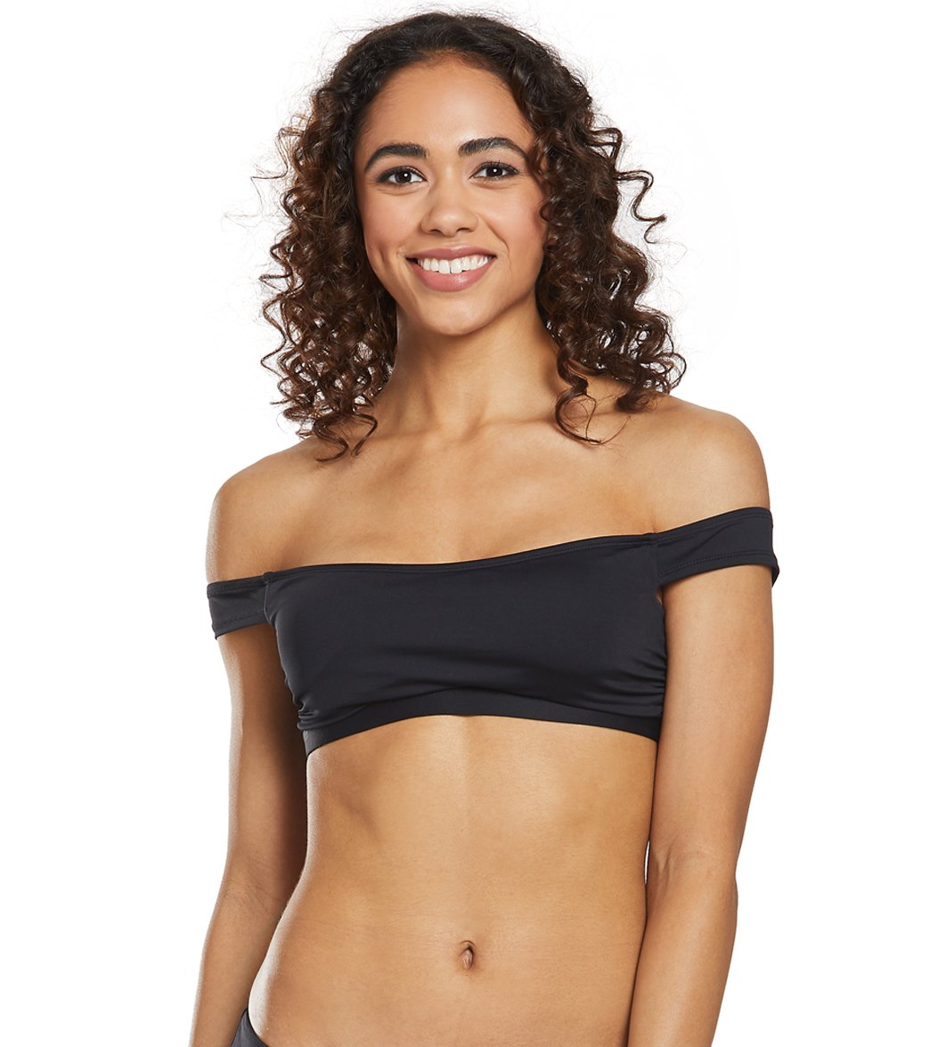 Aerin Rose Solid Zeliya Bikini Top - Obsidian Large - Swimoutlet.com