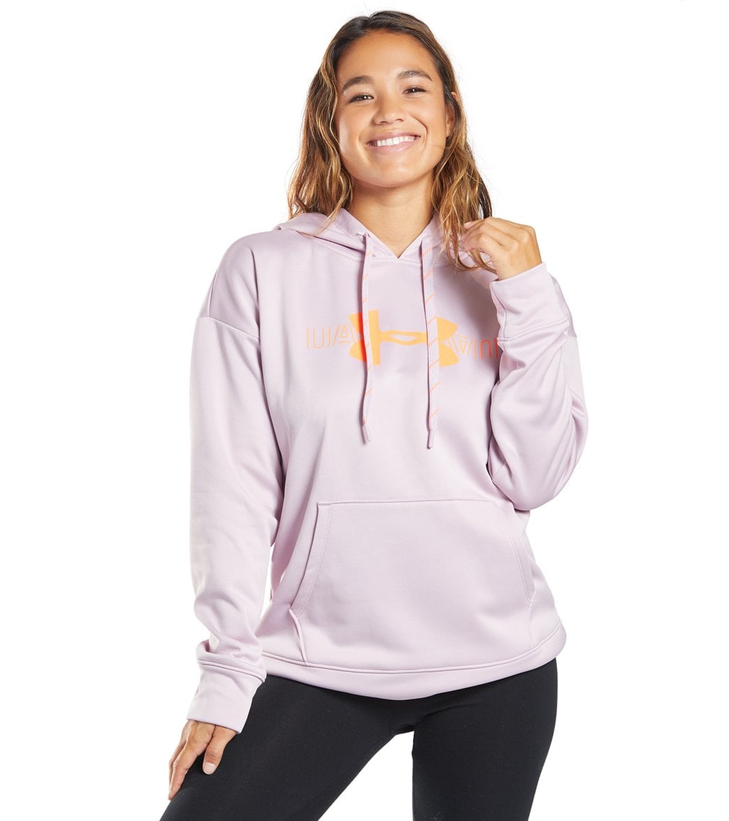 Under Armour Women's Ua Synthetic Fleece Graphic Logo Hoodie - Pink Fog Medium Polyester - Swimoutlet.com