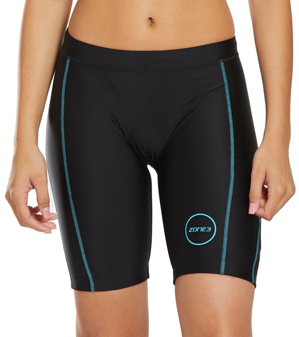 Zone3 Women's Activate Tri Short - Black/Turquoise Xl Elastane/Polyamide - Swimoutlet.com