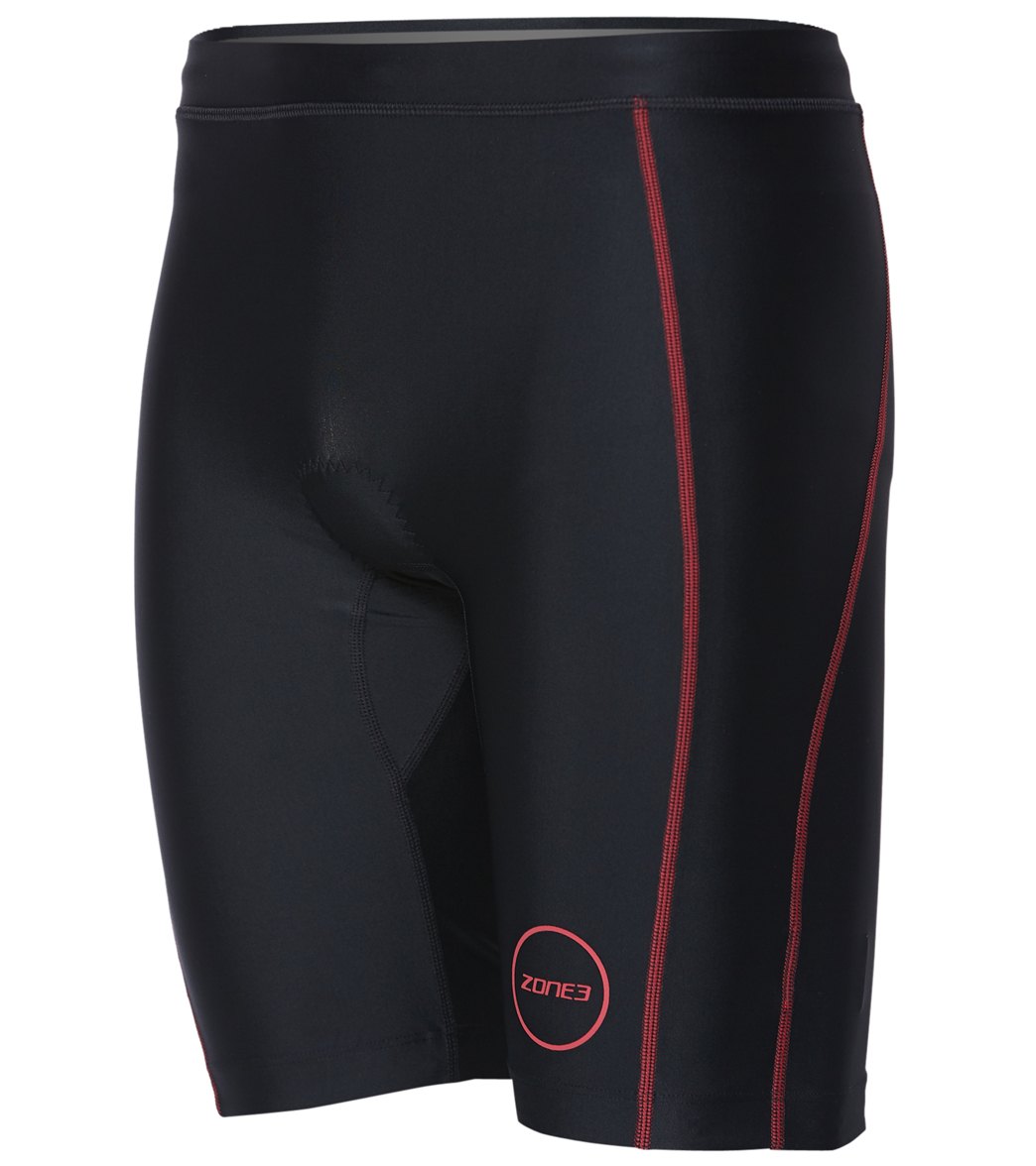 Zone3 Men's Activate Tri Short - Black/Red Medium Elastane/Polyamide - Swimoutlet.com