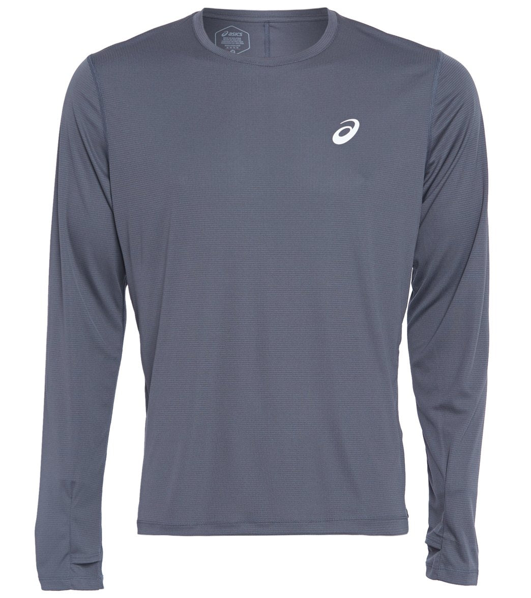 Asics Men's Silver Long Sleeve Top - Dark Grey 2Xl Polyester - Swimoutlet.com