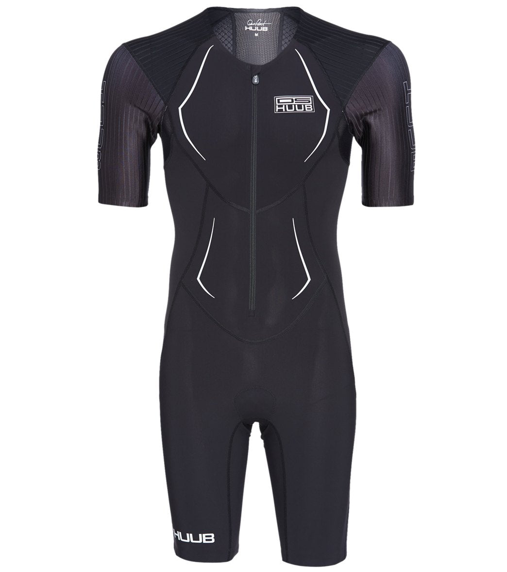 Huub Men's Dave Scott Long Course Sleeved Tri Suit - Black/Black Medium - Swimoutlet.com