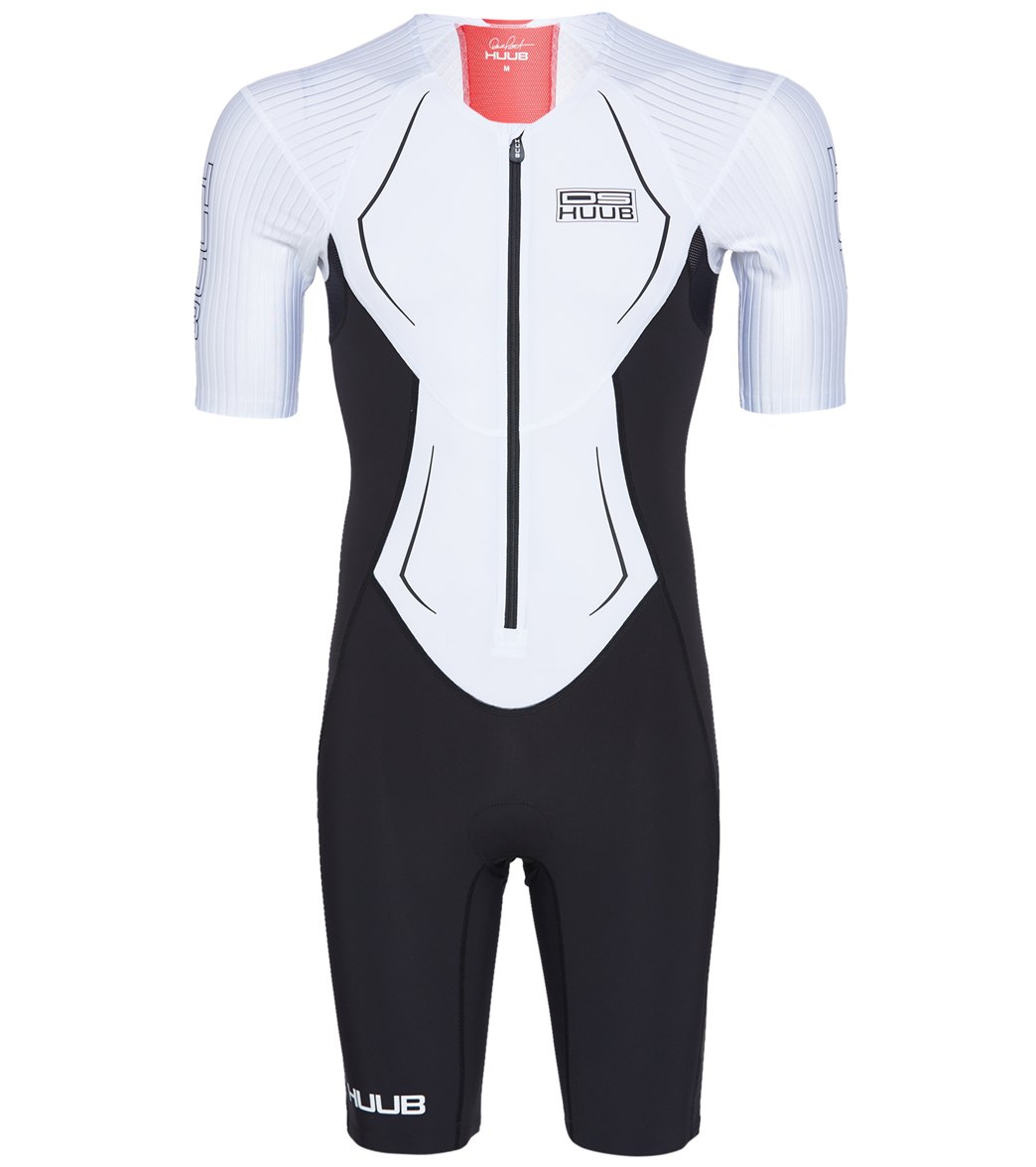 Huub Men's Dave Scott Long Course Sleeved Tri Suit - White/Red Small - Swimoutlet.com