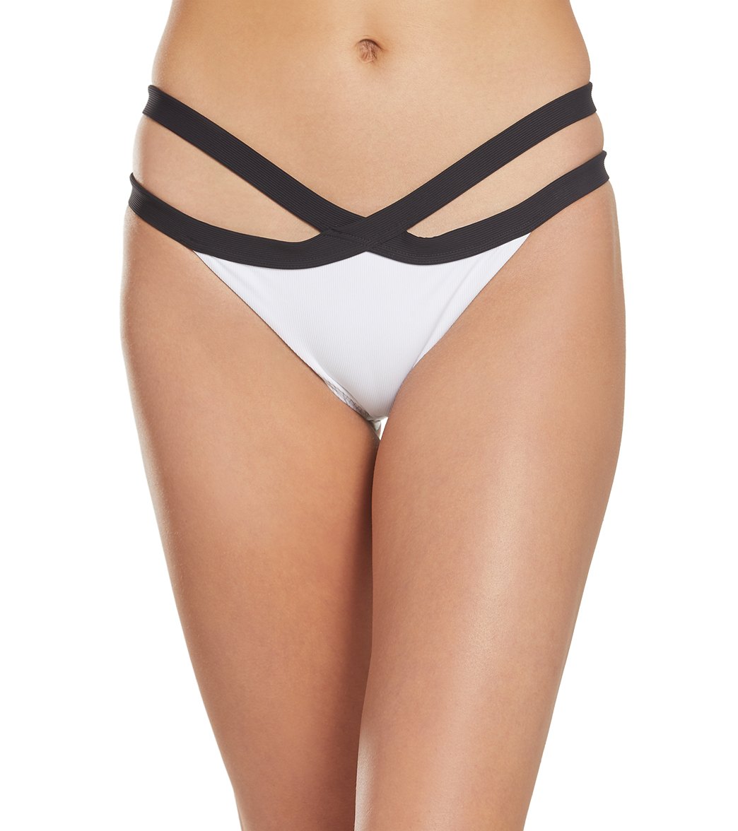 Volcom Simply Rib Hipster Bikini Bottom - White Xl Elastane/Polyamide - Swimoutlet.com