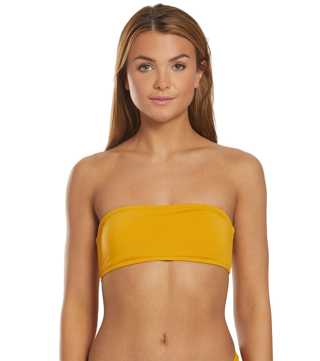 O'neill Women's Salt Water Solids Bandeau Bikini Top - Sunflower Xl Elastane/Polyamide - Swimoutlet.com